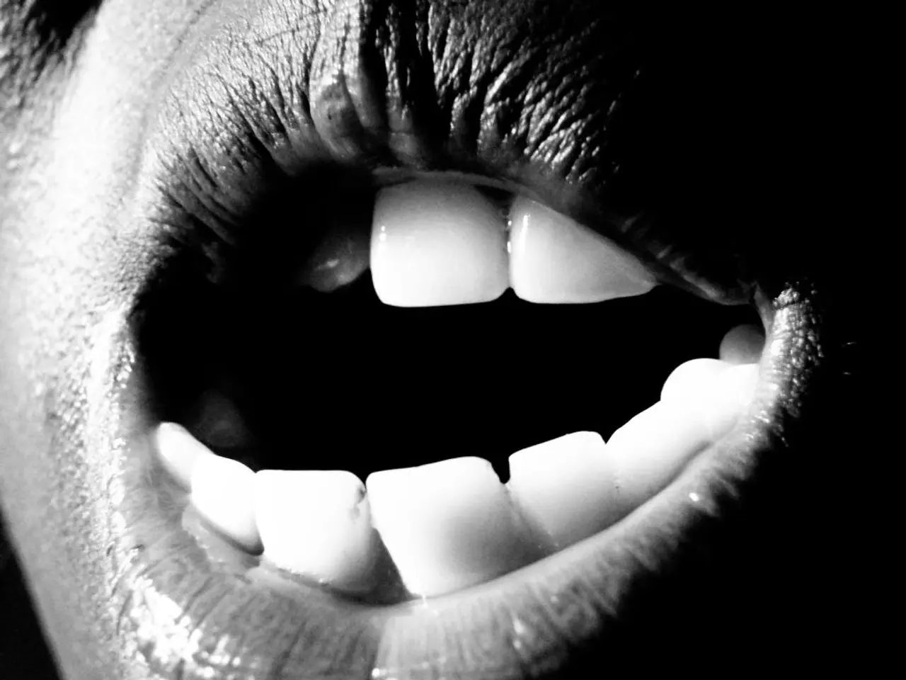 This is a picture of a person mouth with teeth.
